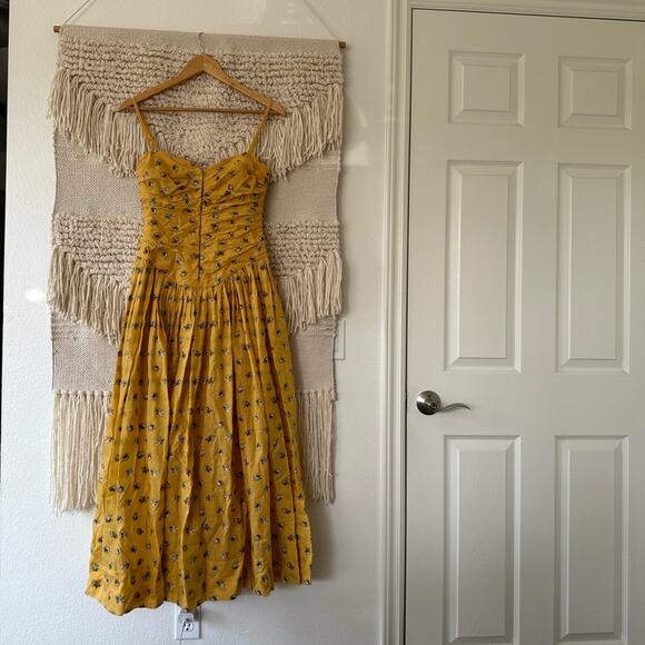 Tory Burch Pleated Embroidered Cotton Midi Dress - Picture 1 of 12